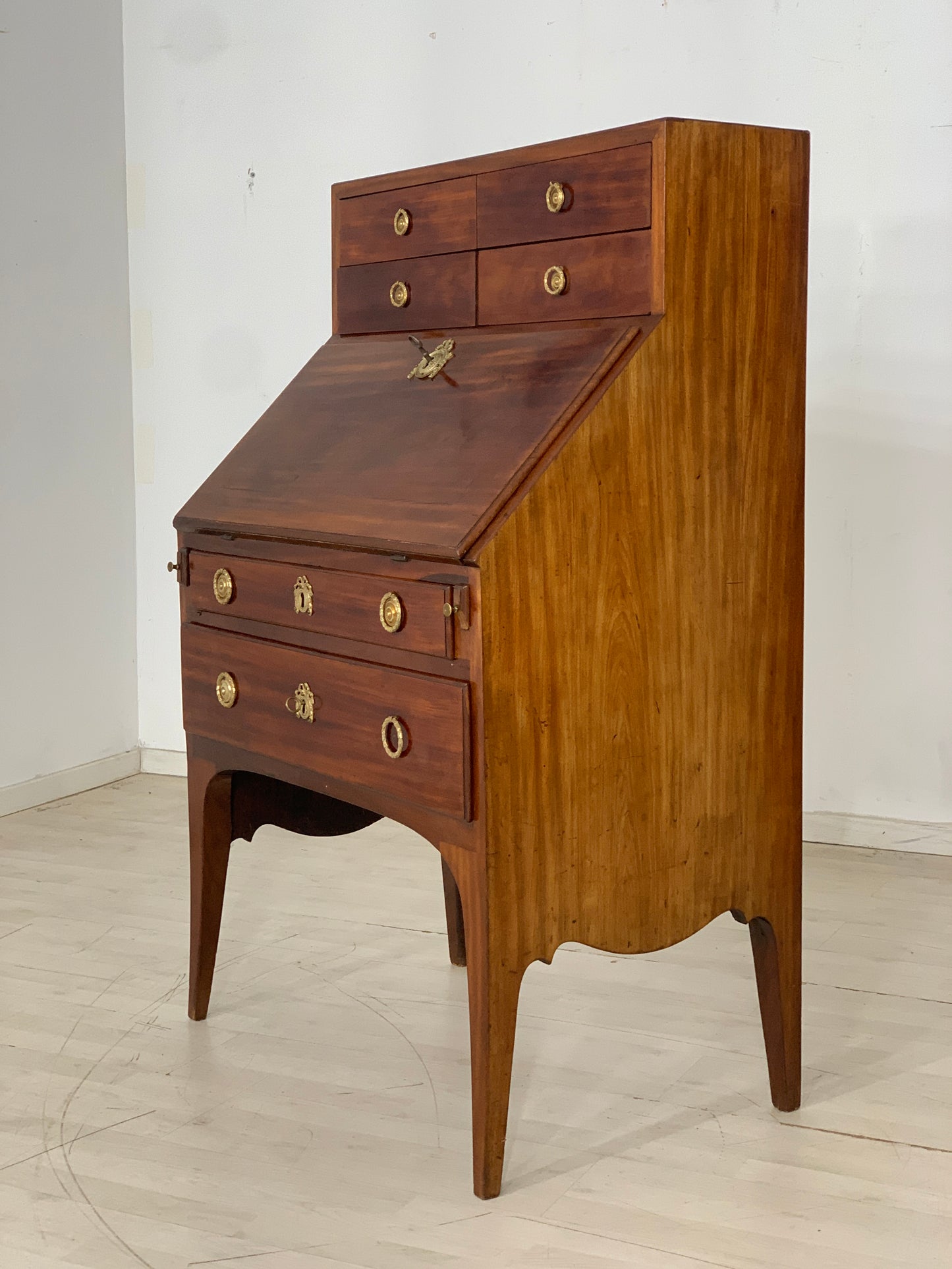 Mahogany secretary writing cabinet chest of drawers vintage