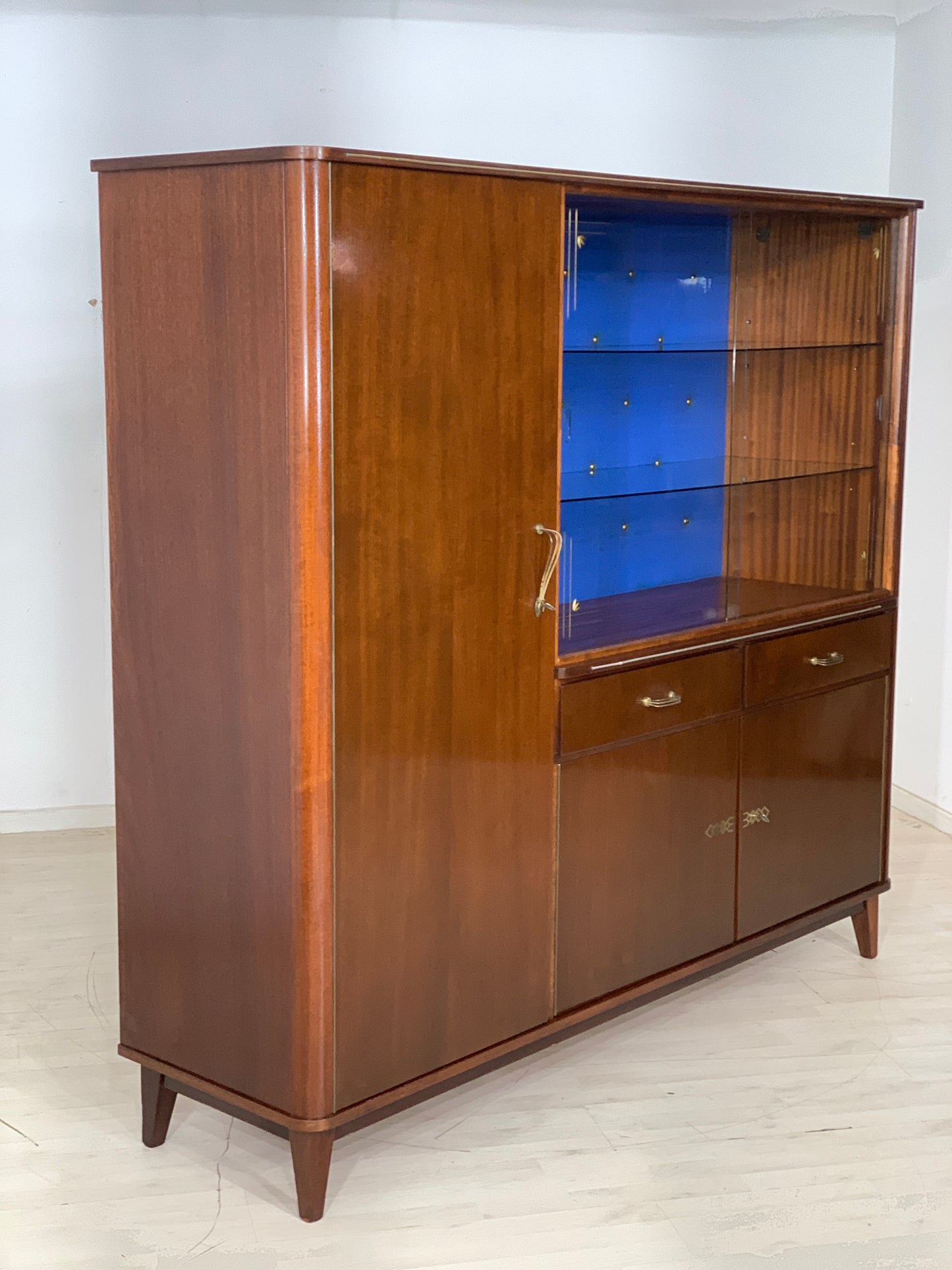 Mid Century Highboard Cabinet Living Room Cabinet Buffet Vintage