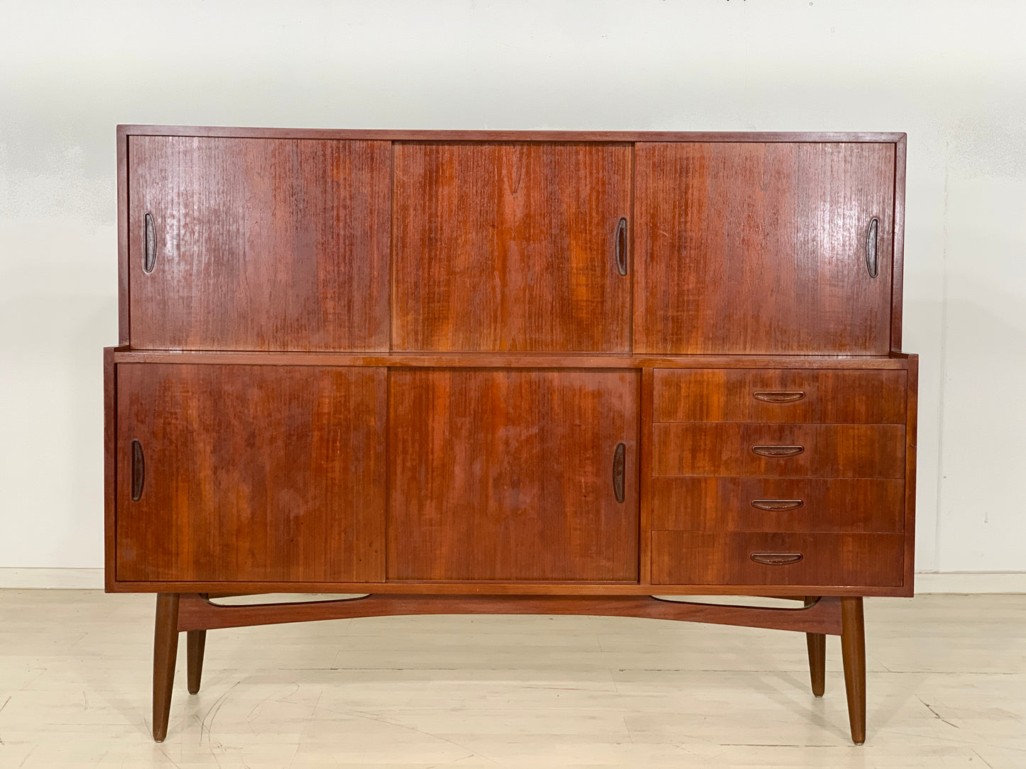Danish Teak Highboard Cabinet Living Room Cabinet Vintage