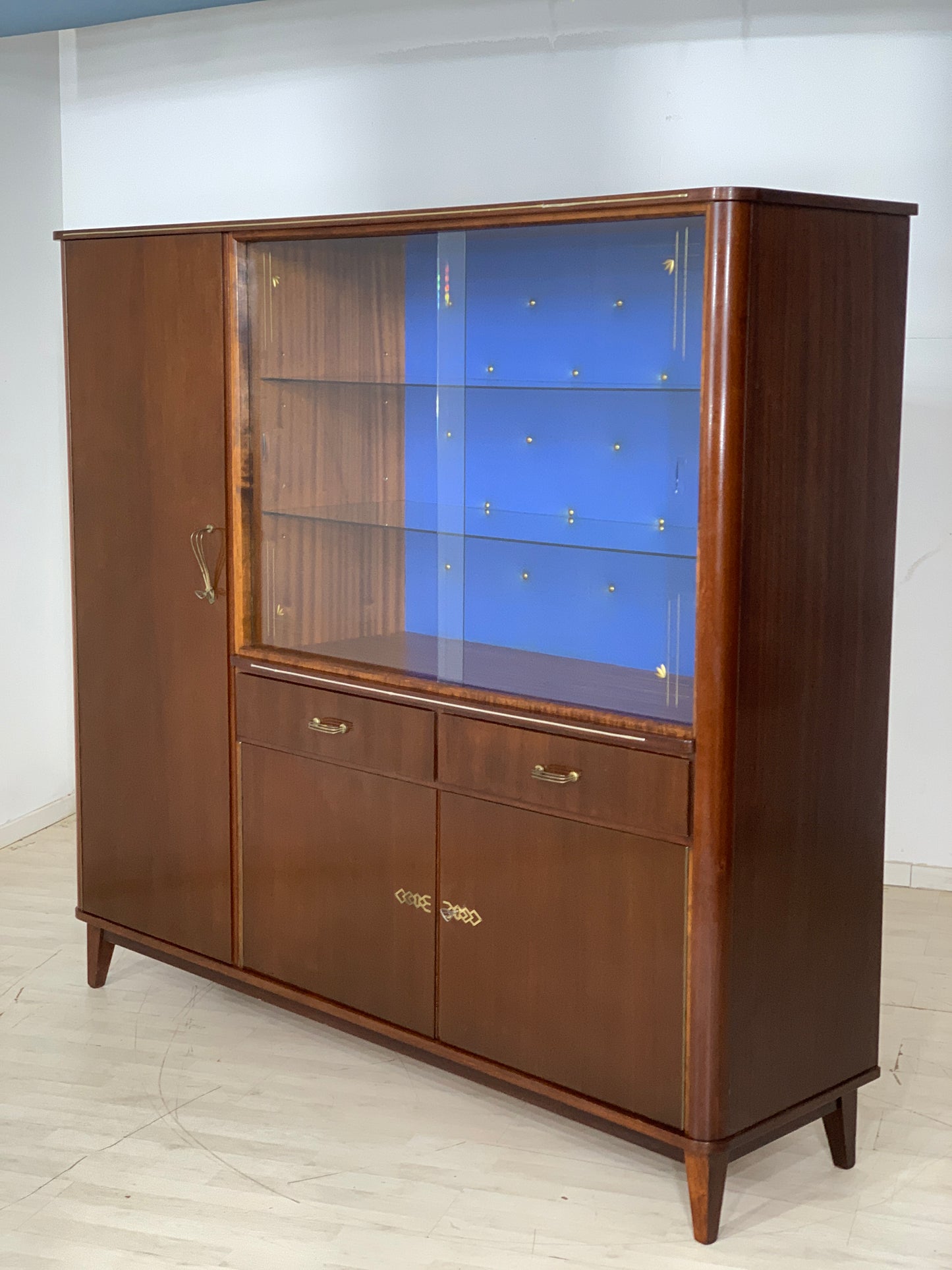 Mid Century Highboard Cabinet Living Room Cabinet Buffet Vintage