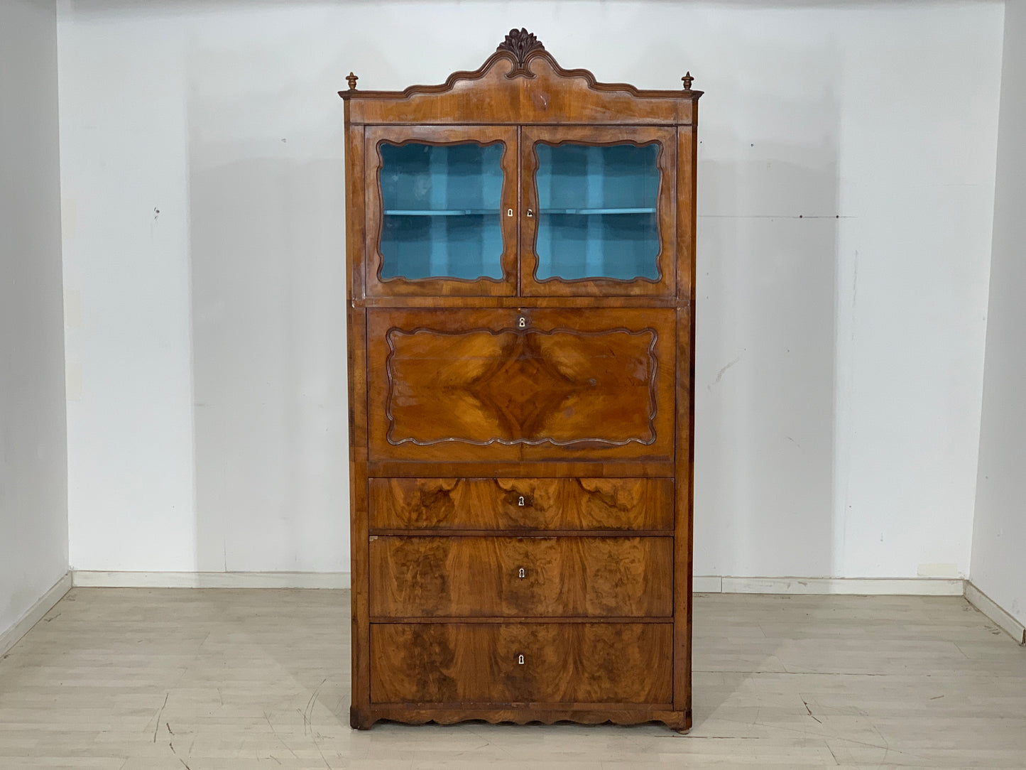 Biedermeier secretary cabinet display cabinet sideboard around 1880