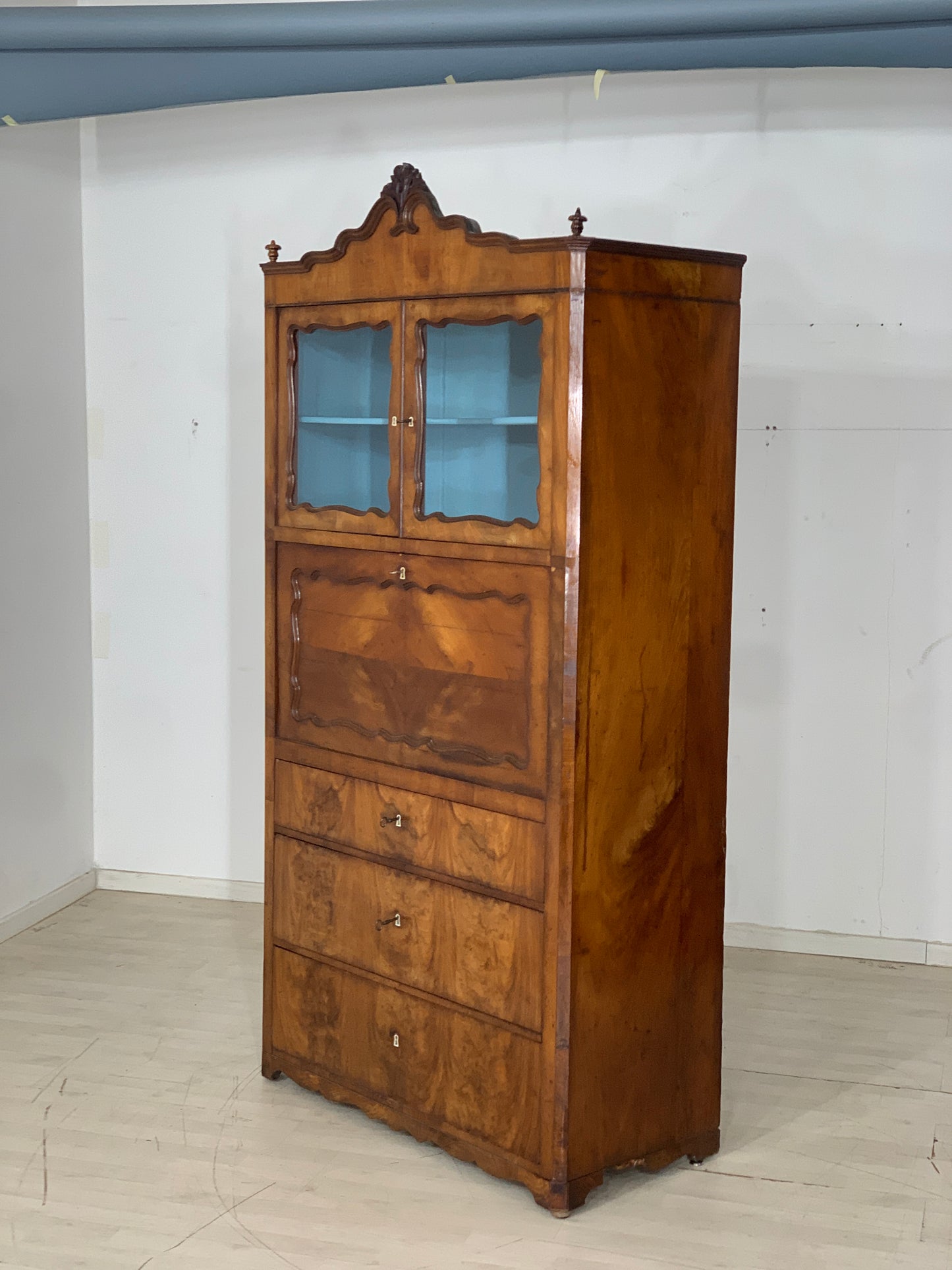 Biedermeier secretary cabinet display cabinet sideboard around 1880