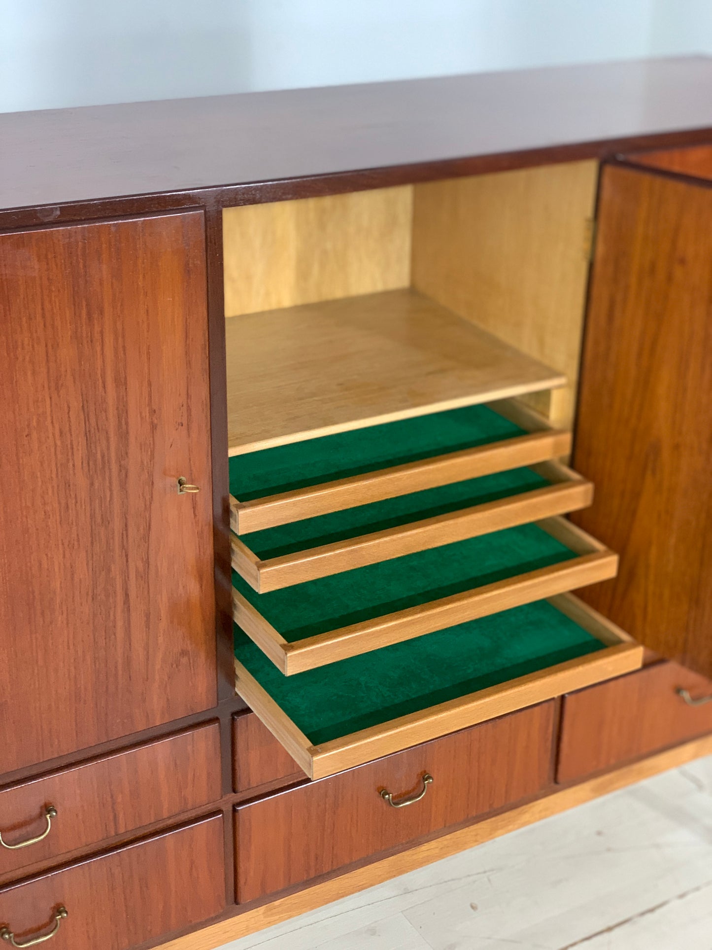 Danish Teak Highboard Cabinet Living Room Cabinet Vintage