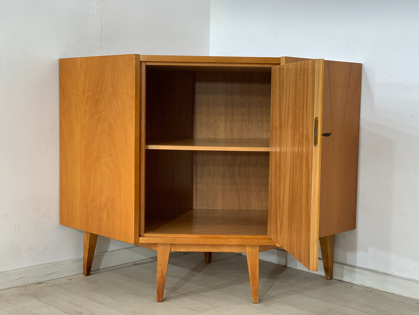 Mid Century Corner Cabinet Cupboard Vintage