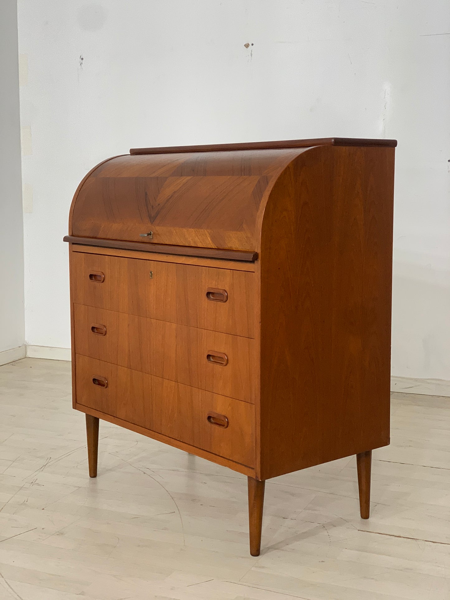 Danish Teak Secretary Desk Chest of Drawers Vintage