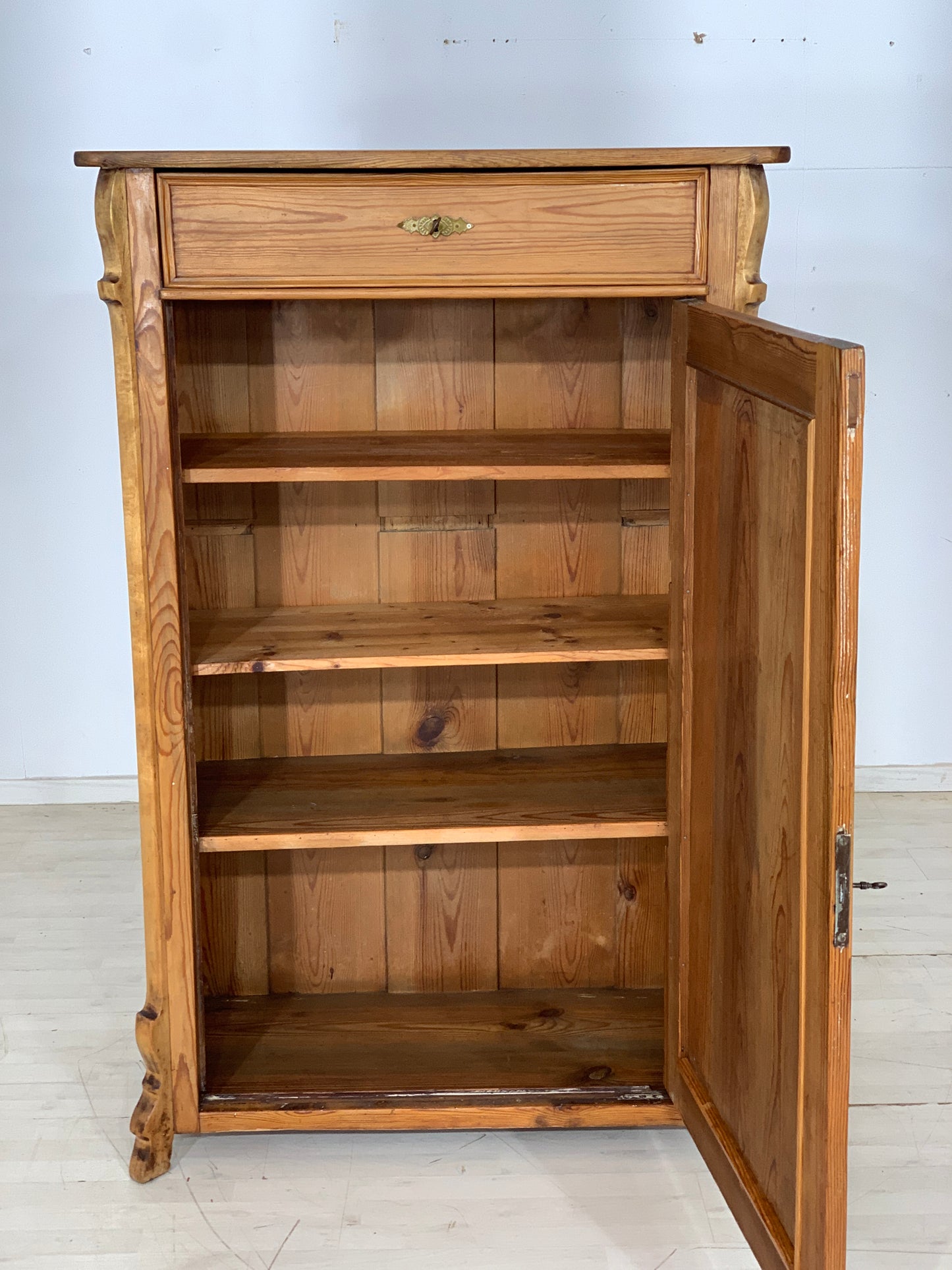 Biedermeier Schrank Wäscheschrank Holz Vertiko um 1880