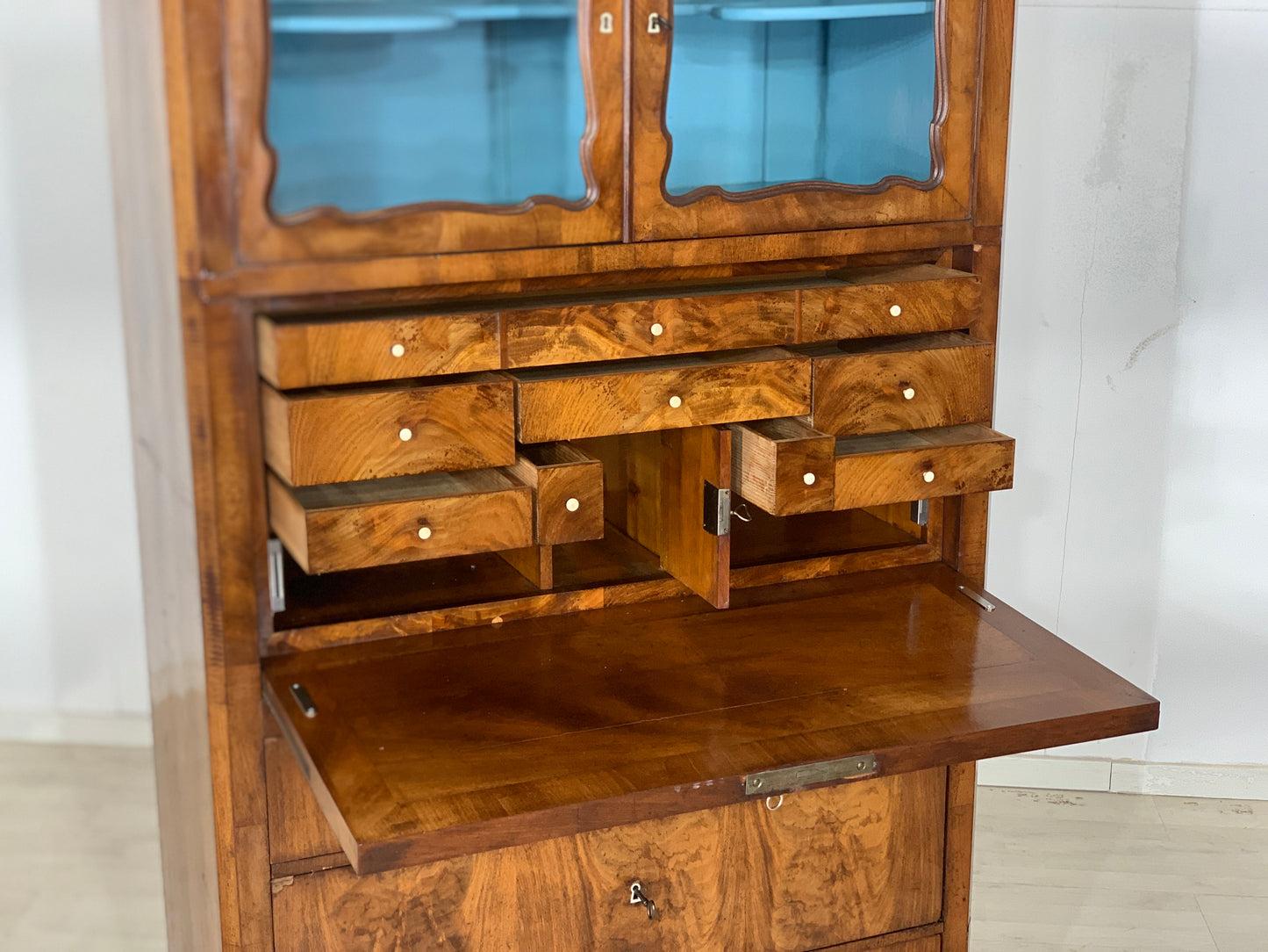 Biedermeier secretary cabinet display cabinet sideboard around 1880