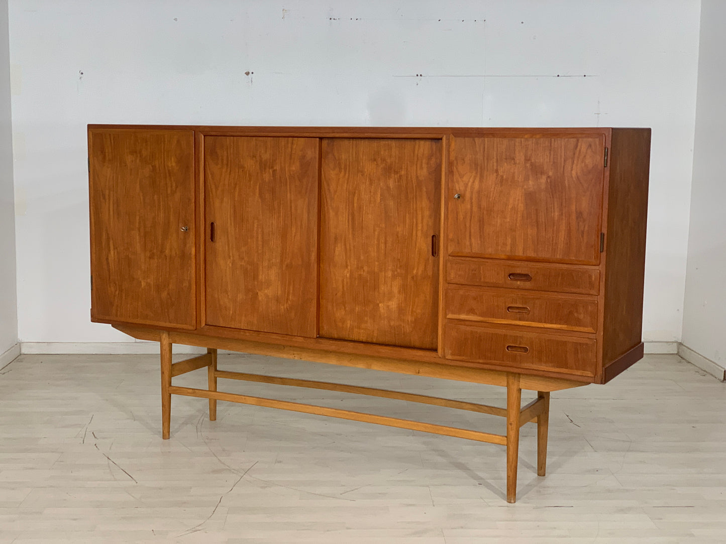 Danish Teak Highboard Cabinet Living Room Cabinet Vintage
