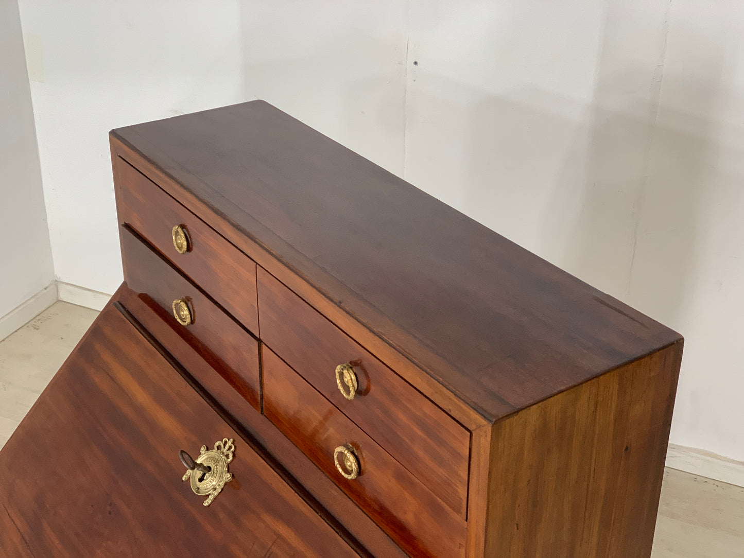 Mahogany secretary writing cabinet chest of drawers vintage
