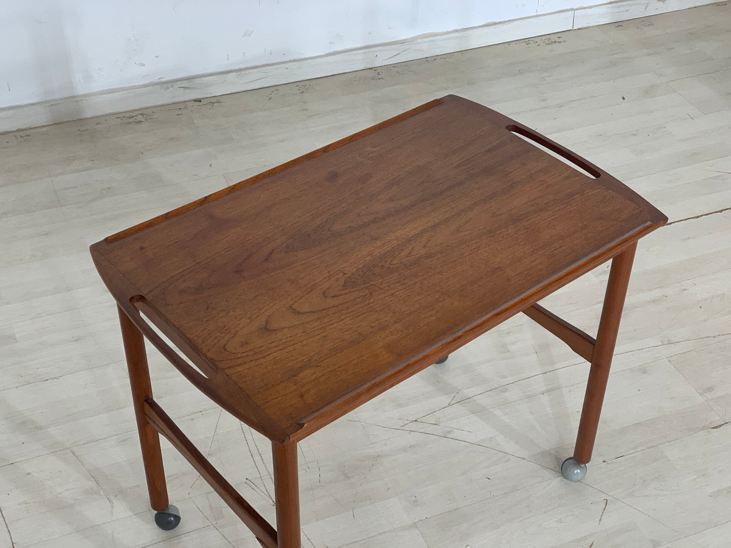 Danish Teak Serving Cart Coffee Table Vintage