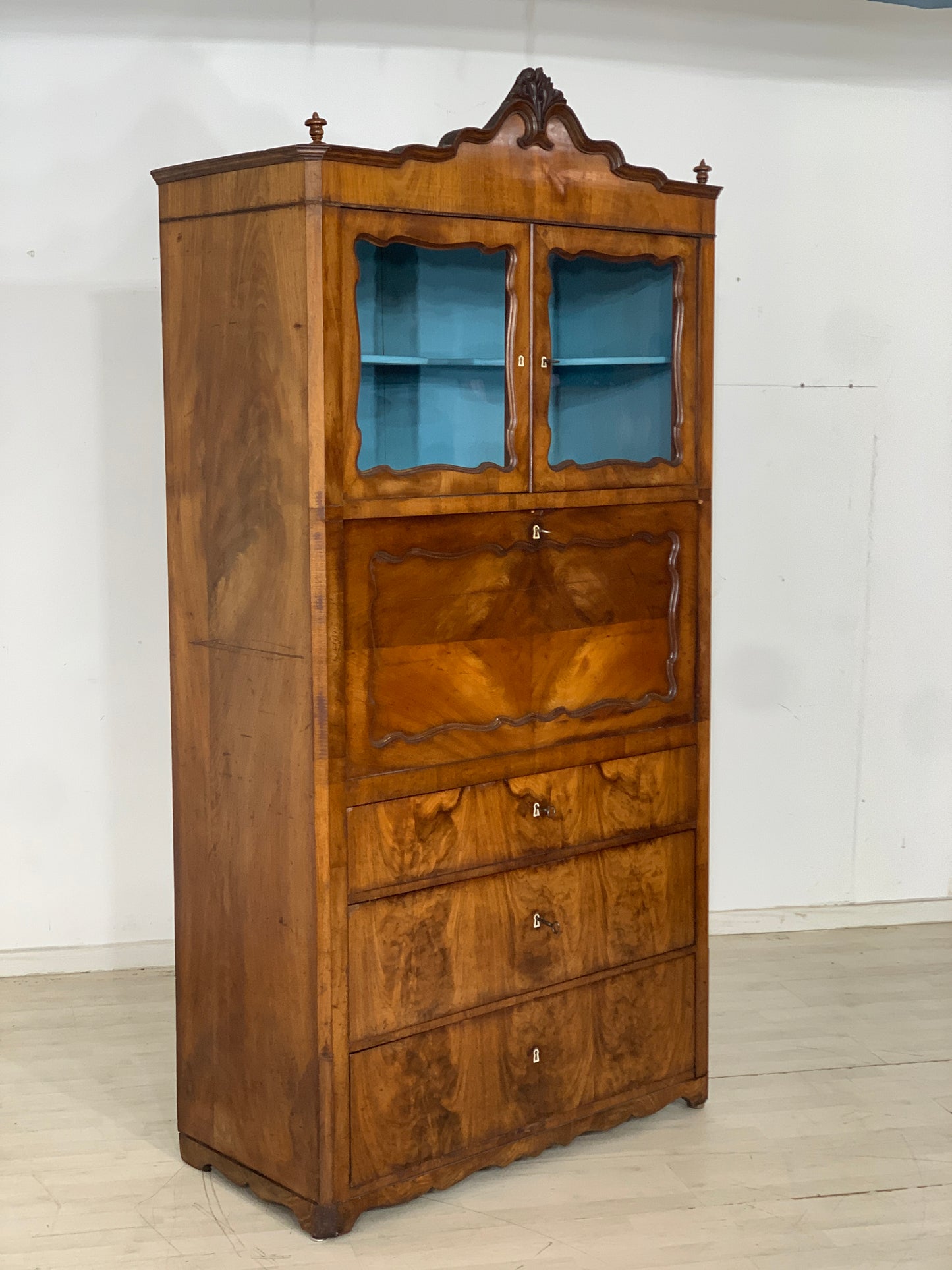 Biedermeier secretary cabinet display cabinet sideboard around 1880
