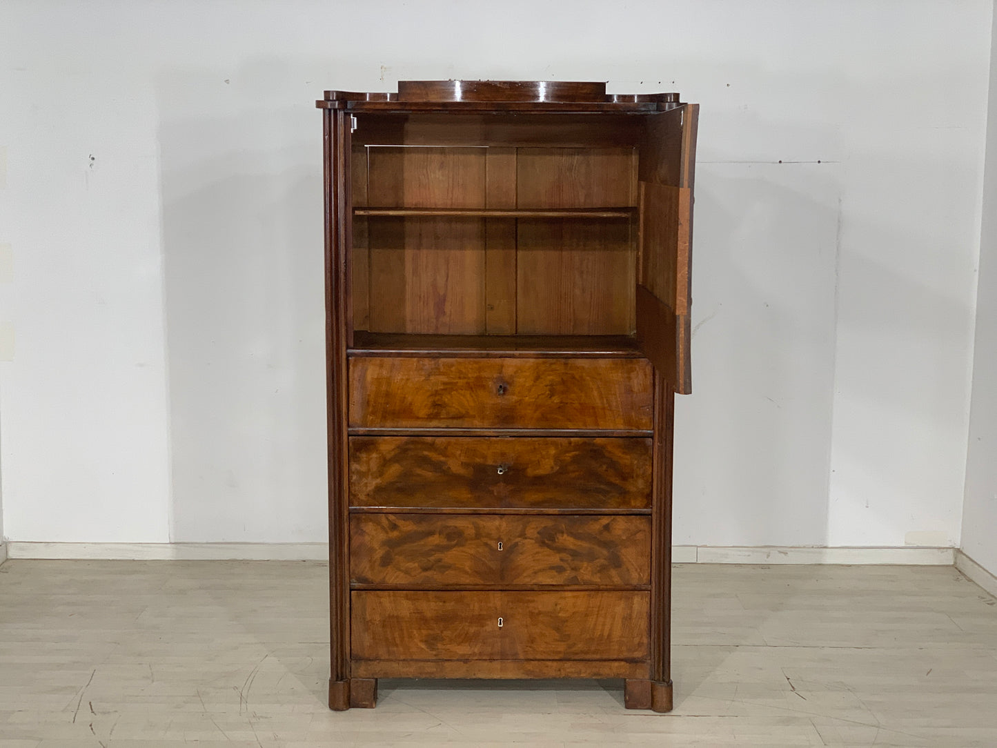 High-quality Biedermeier cabinet compartment cabinet around 1880