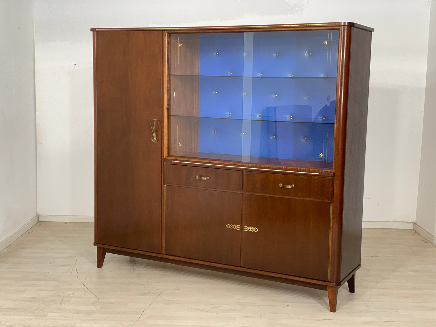 Mid Century Highboard Cabinet Living Room Cabinet Buffet Vintage