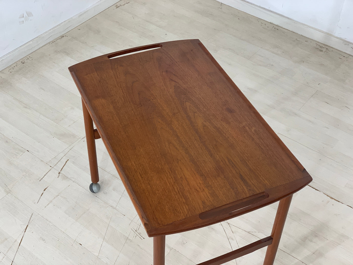 Danish Teak Serving Cart Coffee Table Vintage