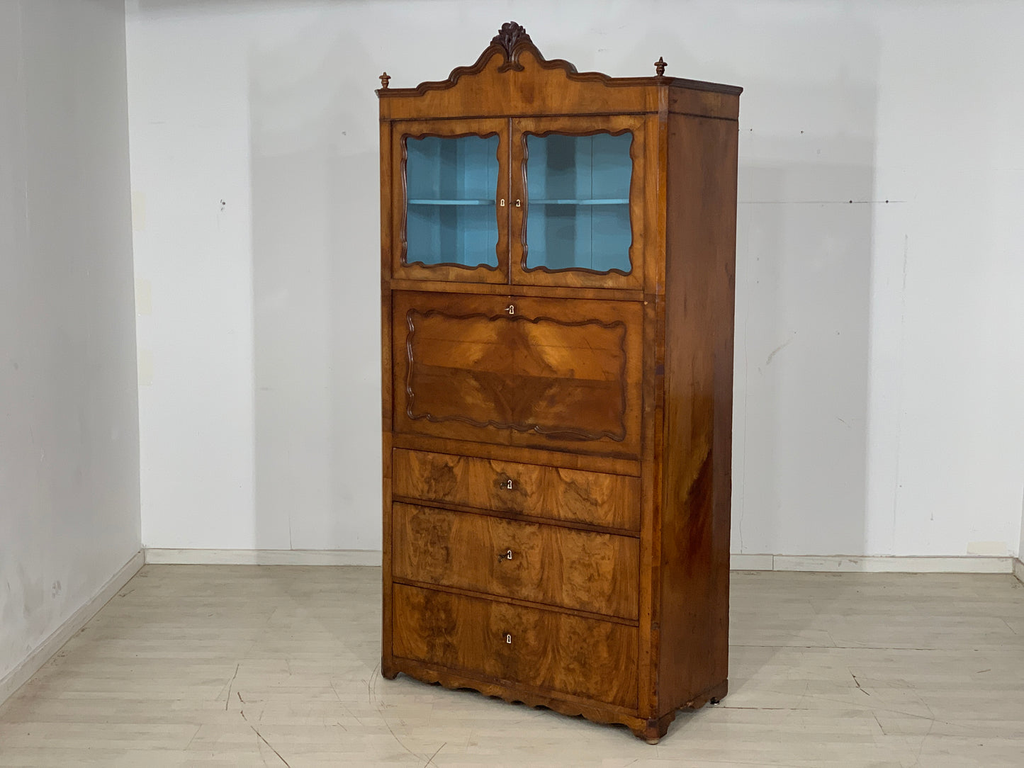 Biedermeier secretary cabinet display cabinet sideboard around 1880