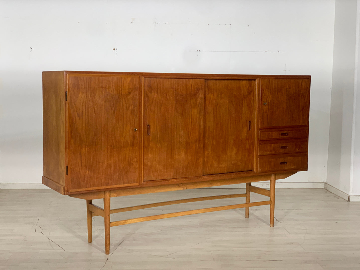 Danish Teak Highboard Cabinet Living Room Cabinet Vintage