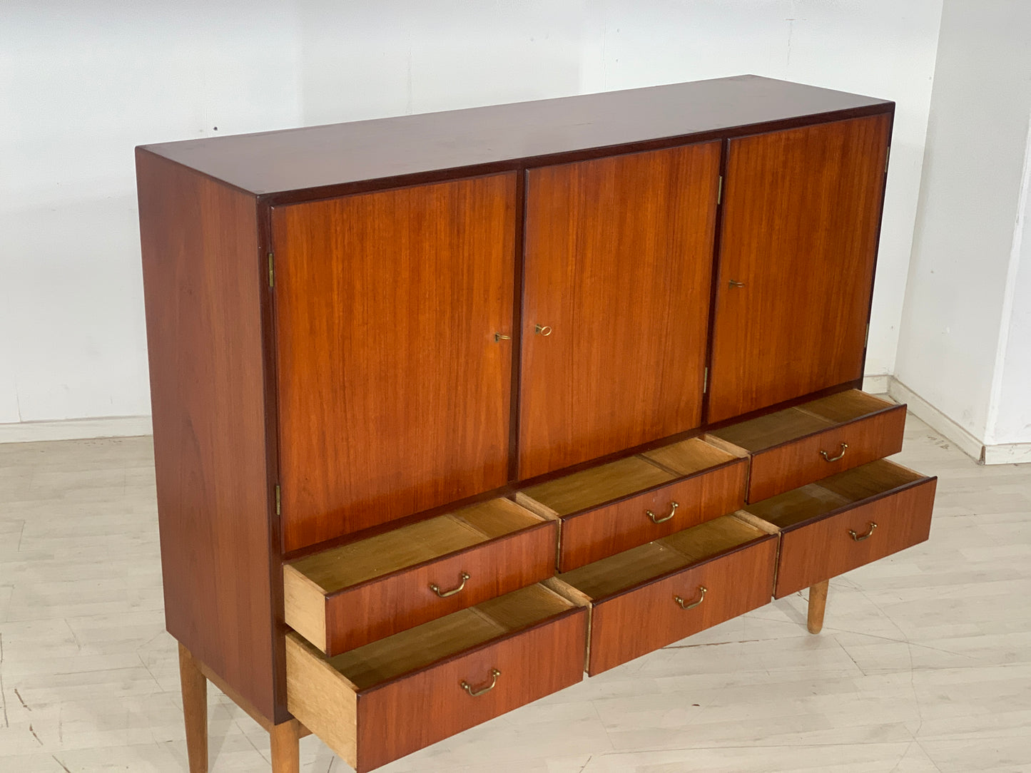 Danish Teak Highboard Cabinet Living Room Cabinet Vintage