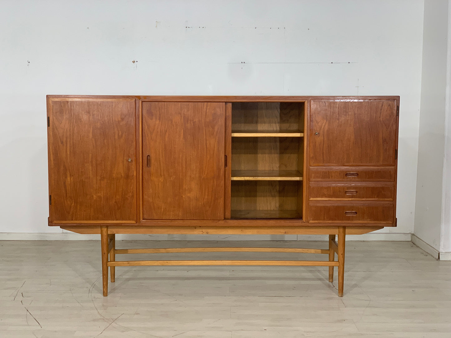 Danish Teak Highboard Cabinet Living Room Cabinet Vintage