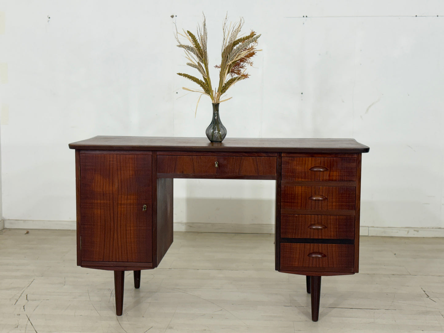 Danish Teak Desk Office Table Wood Vintage