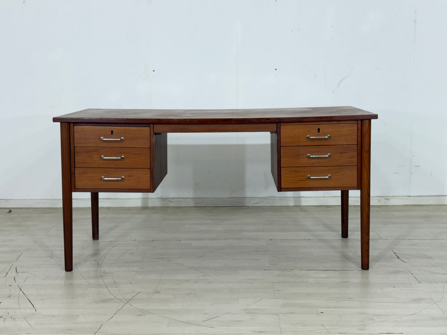 Danish Teak Schreibtisch Bürotisch Tisch Holz Vintage
