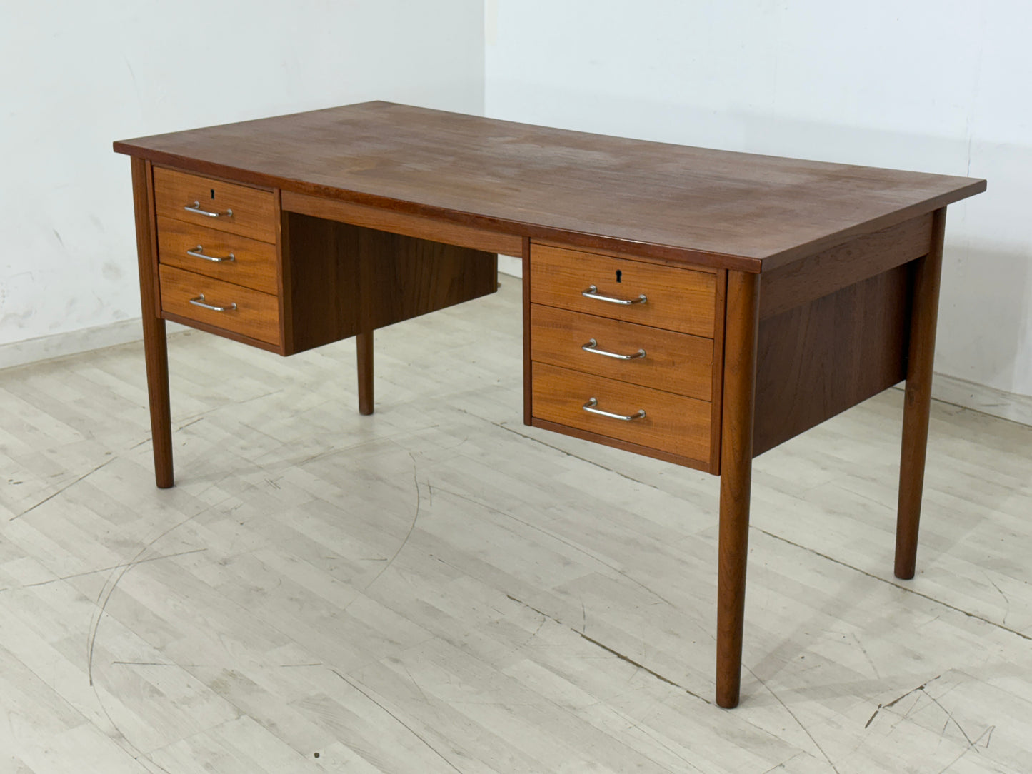 Danish Teak Schreibtisch Bürotisch Tisch Holz Vintage
