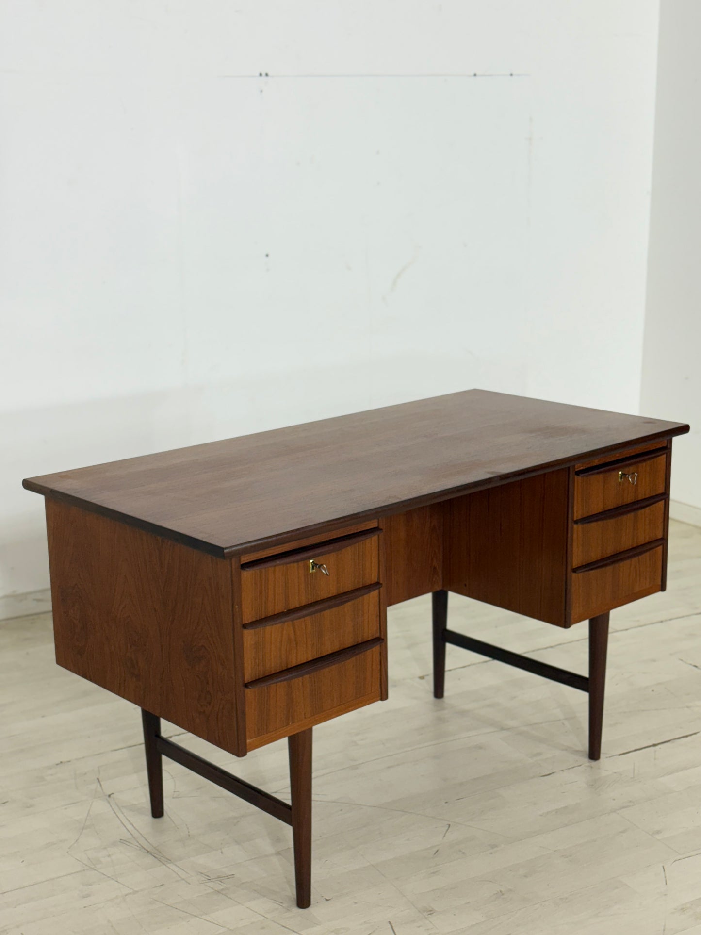 Danish Teak Desk Office Table Wood Vintage