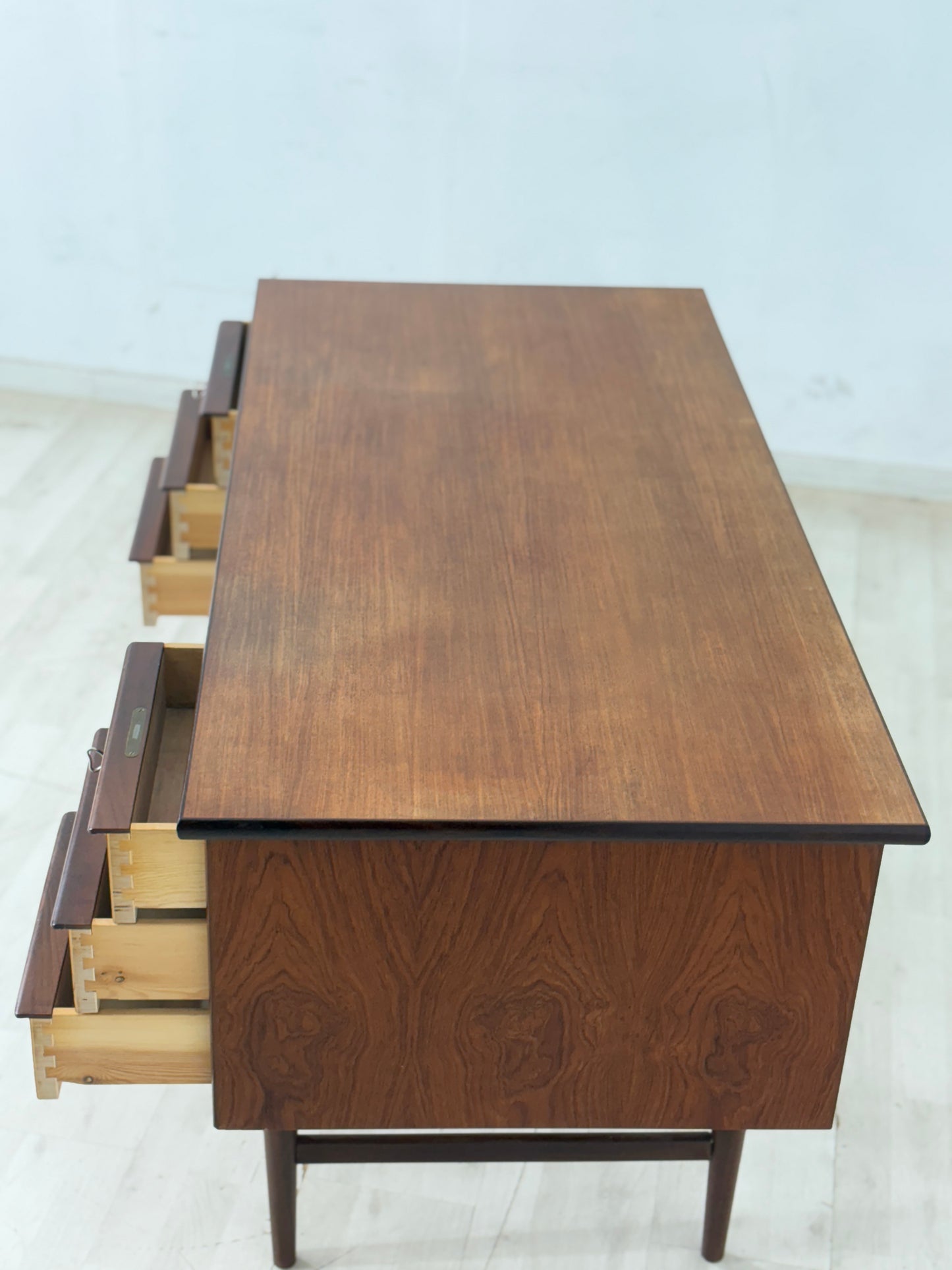Danish Teak Desk Office Table Wood Vintage