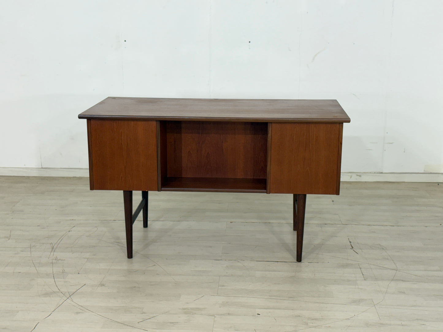 Danish Teak Desk Office Table Wood Vintage