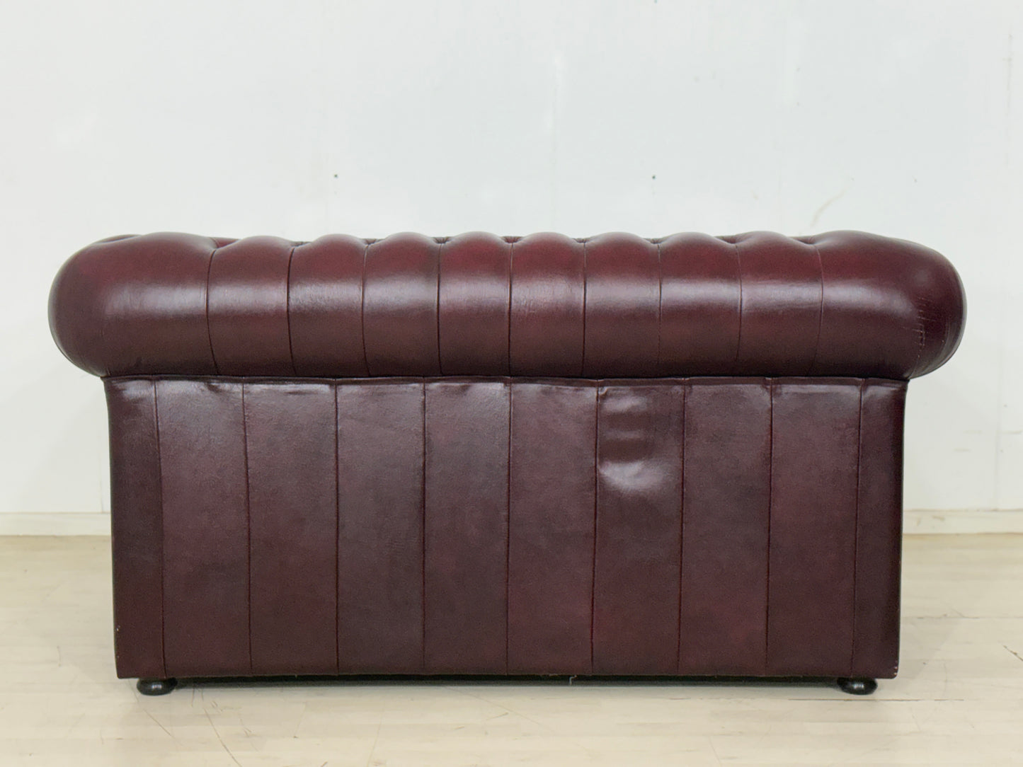 English Chesterfield Sofa Couch 2-Seater Vintage