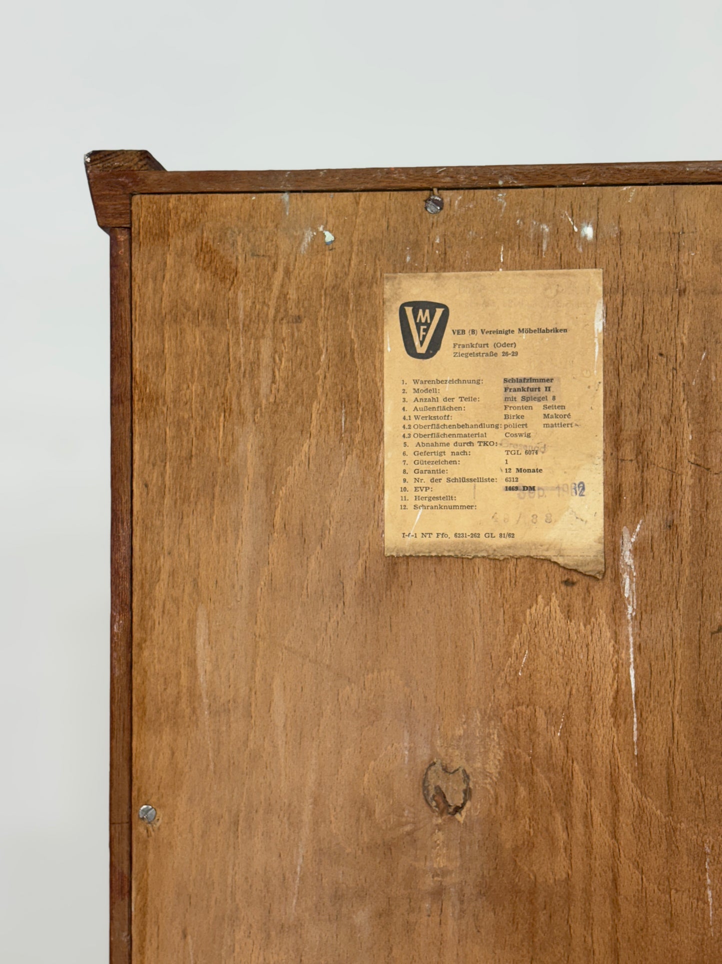Mid Century Wäscheschrank Schrank Kleiderschrank Vintage