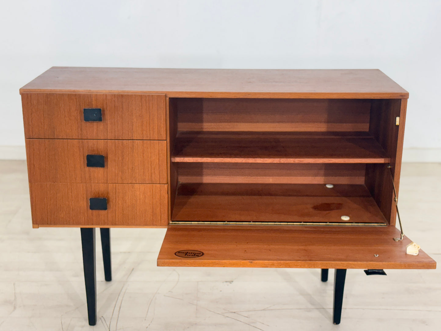 Mid Century Teak Kommode Flurschrank Flurkommode Vintage