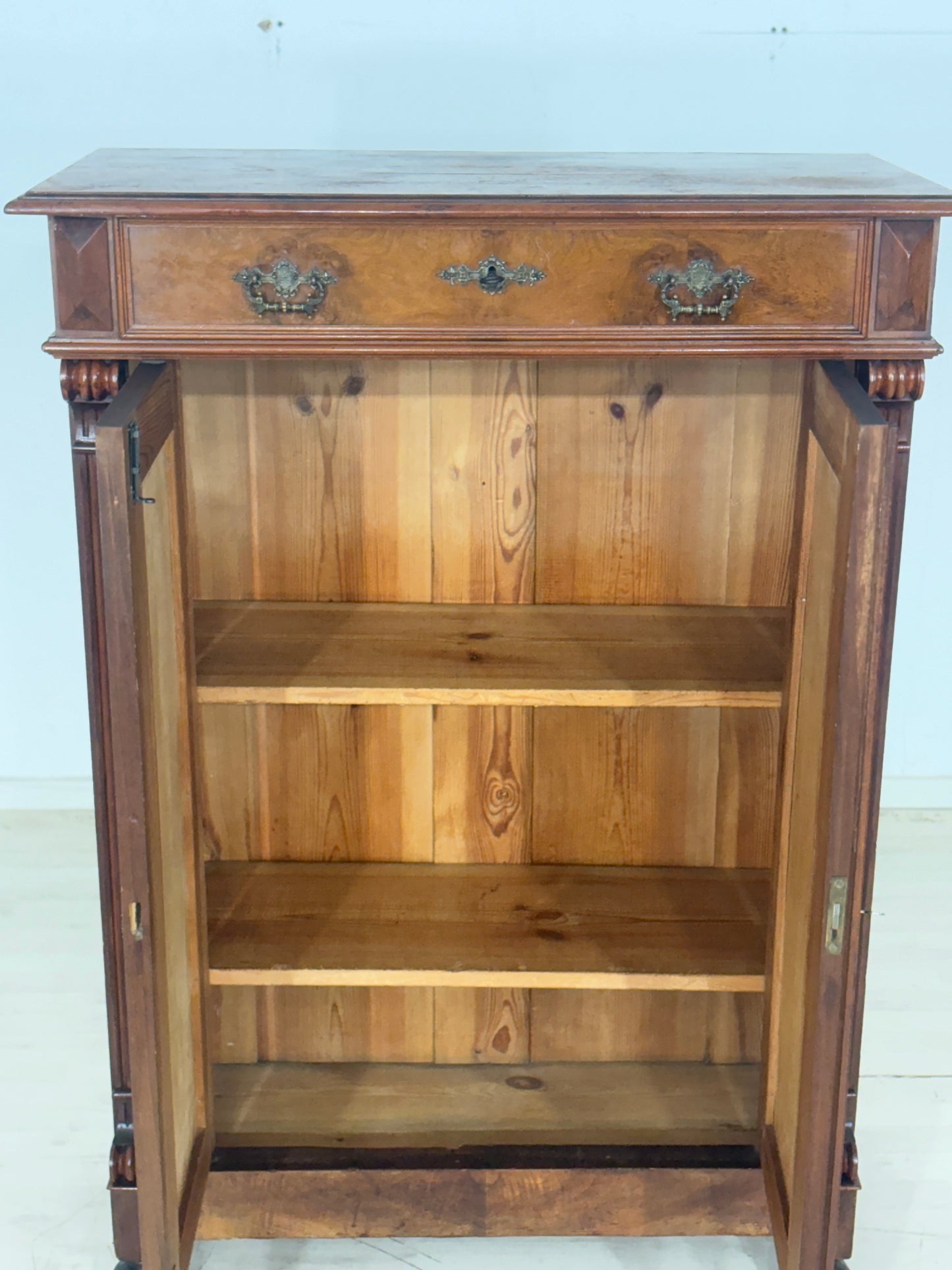 Gründerzeit Vertiko Holz Schrank Wohnzimmerschrank Antik um 1900