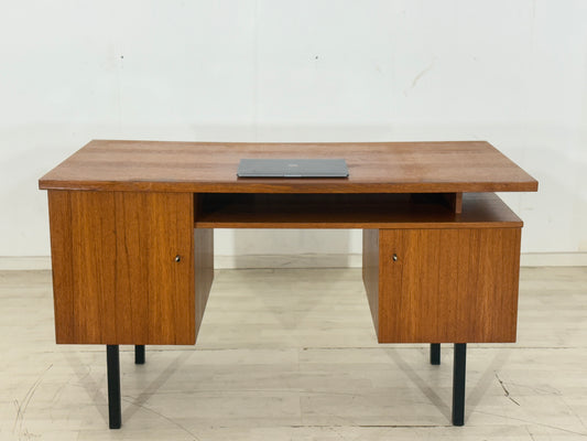 60ER JAHRE TEAK SCHREIBTISCH BÜROTISCH HOLZ TISCH VINTAGE DESK