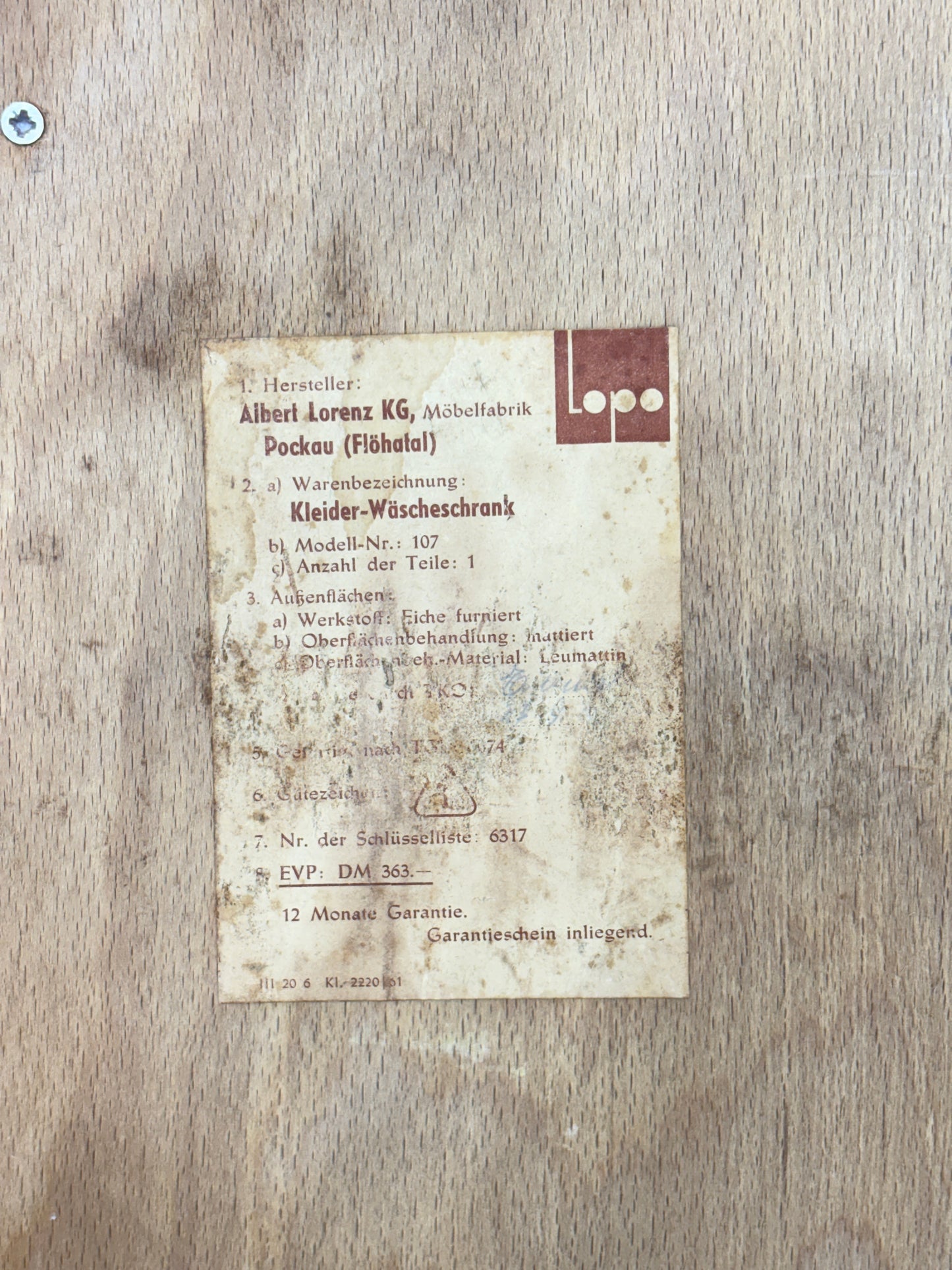 60er Jahre Vintage Kleiderschrank Holz Schrank Wäscheschrank Schlafzimmerschrank
