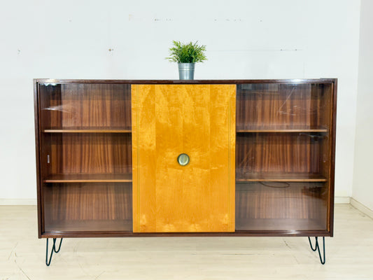 Mid Century Vitrinenschrank Vitrine Highboard Sideboard Vintage