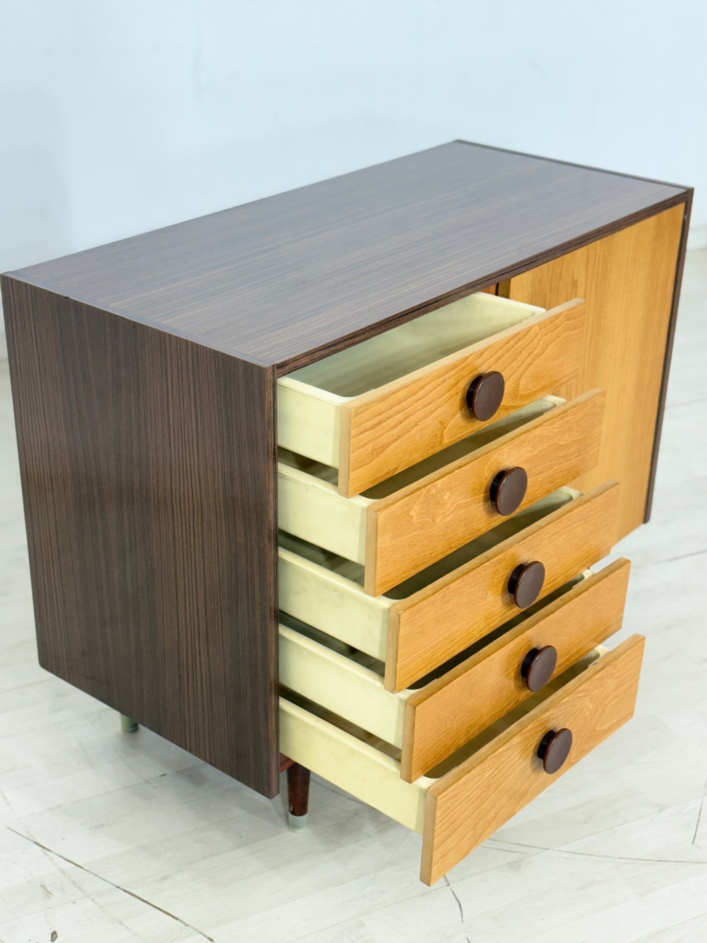 Mid Century Kommode Sideboard Anrichte Wohnzimmerschrank Flurschrank Vintage