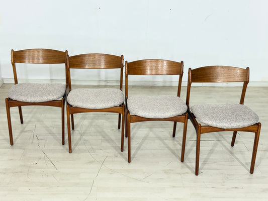4x Teak Stühle Esszimmerstühle von Erik Buch für OD Møbler Model 49 Vintage