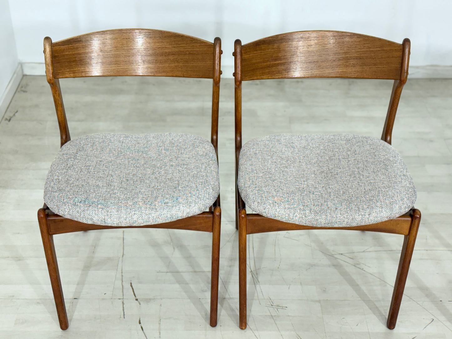 4x Teak Stühle Esszimmerstühle von Erik Buch für OD Møbler Model 49 Vintage