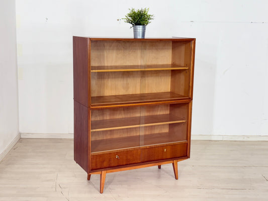60er Jahre Vitrine Regal Vitrinenschrank Fächerschrank Vintage Highboard