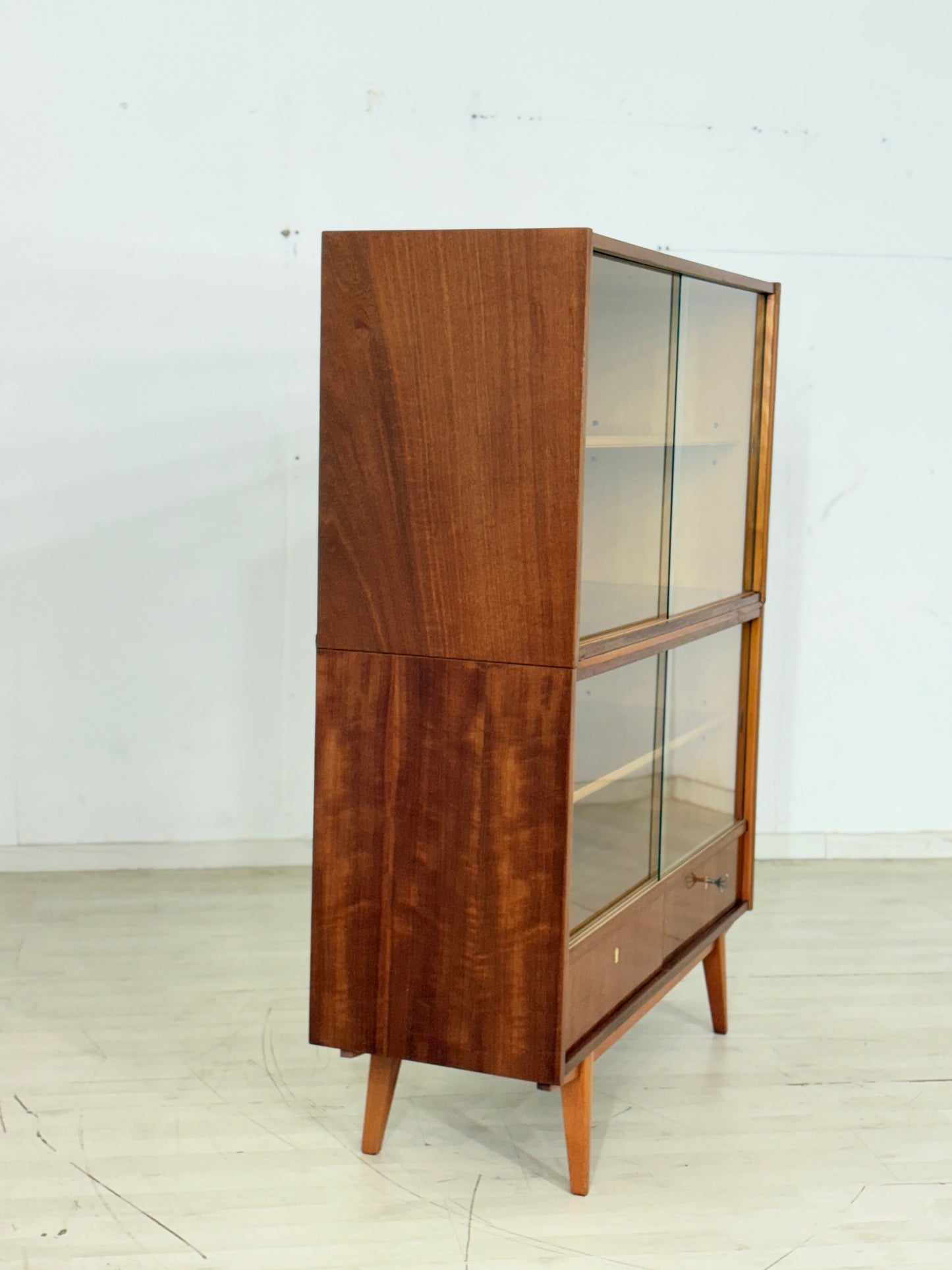 60er Jahre Vitrine Regal Vitrinenschrank Fächerschrank Vintage Highboard