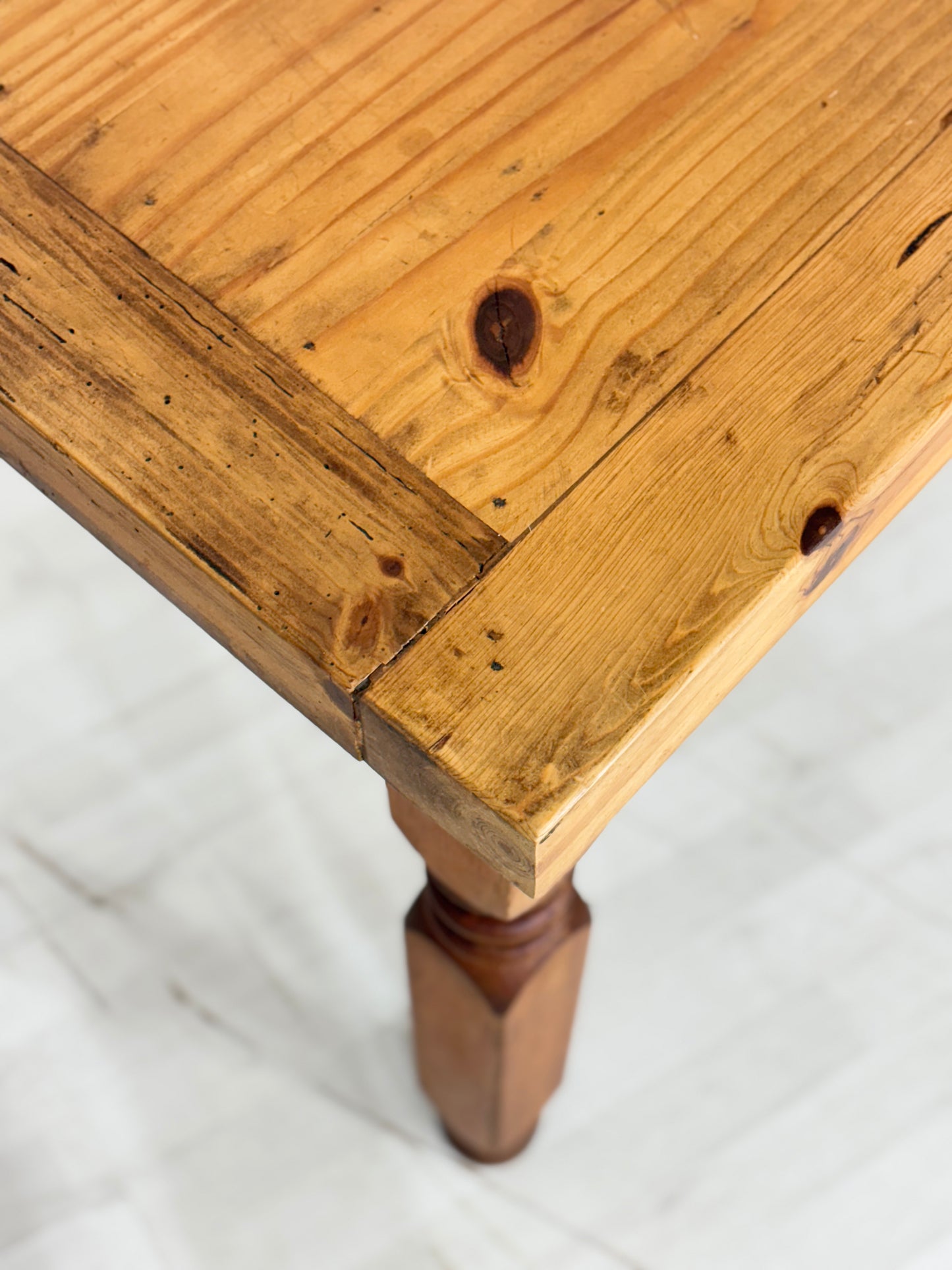 Massiver Holz Esstisch Tisch Küchentisch Kiefernholz um 1920