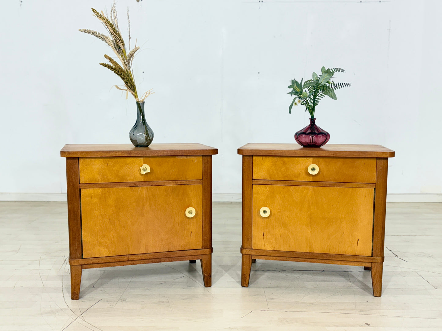 2x Vintage Nachttische Nachtschränke Beistelltische Kommode