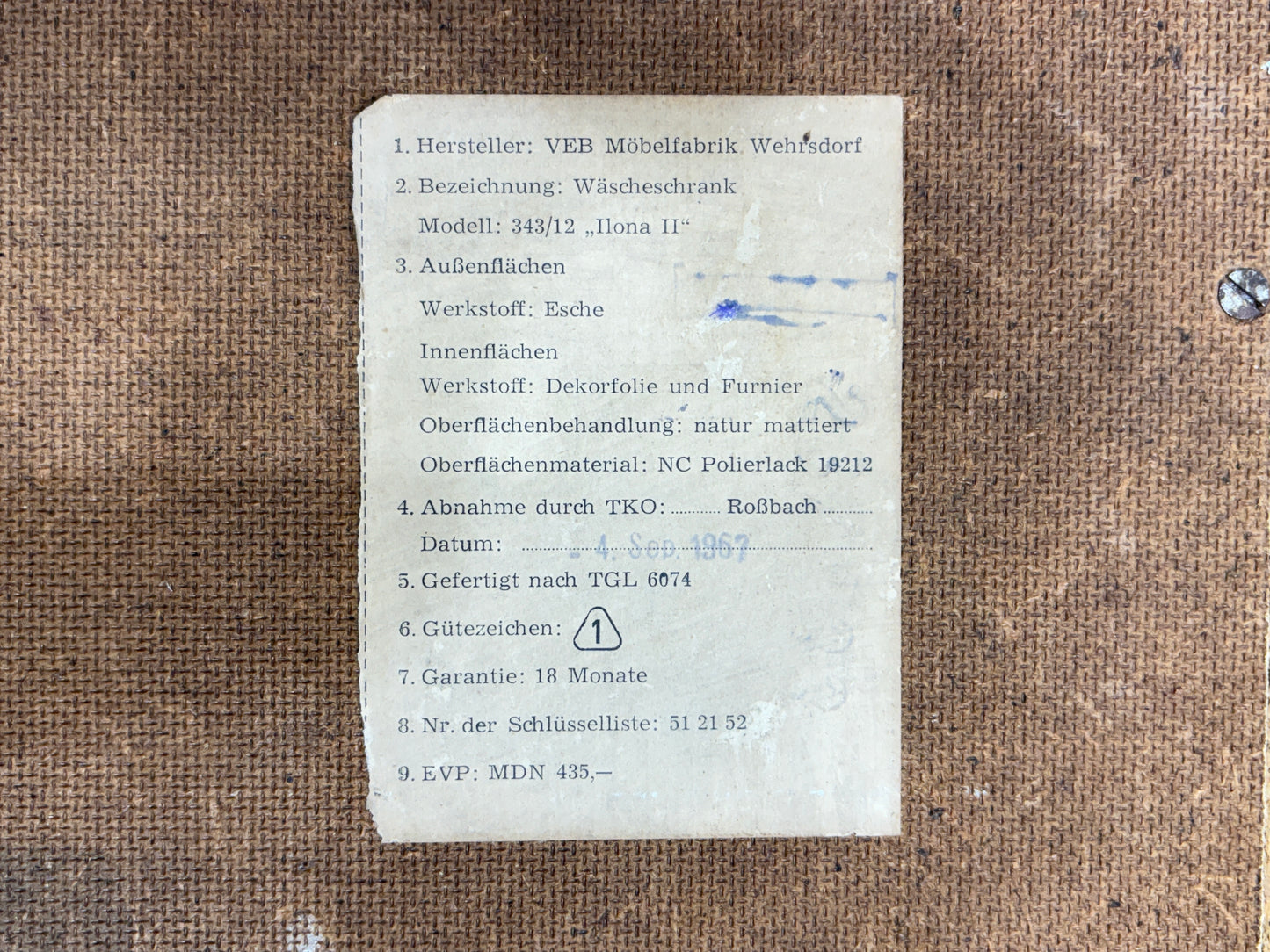 60er Jahre Vintage Kleiderschrank Wäscheschrank Holz Schrank