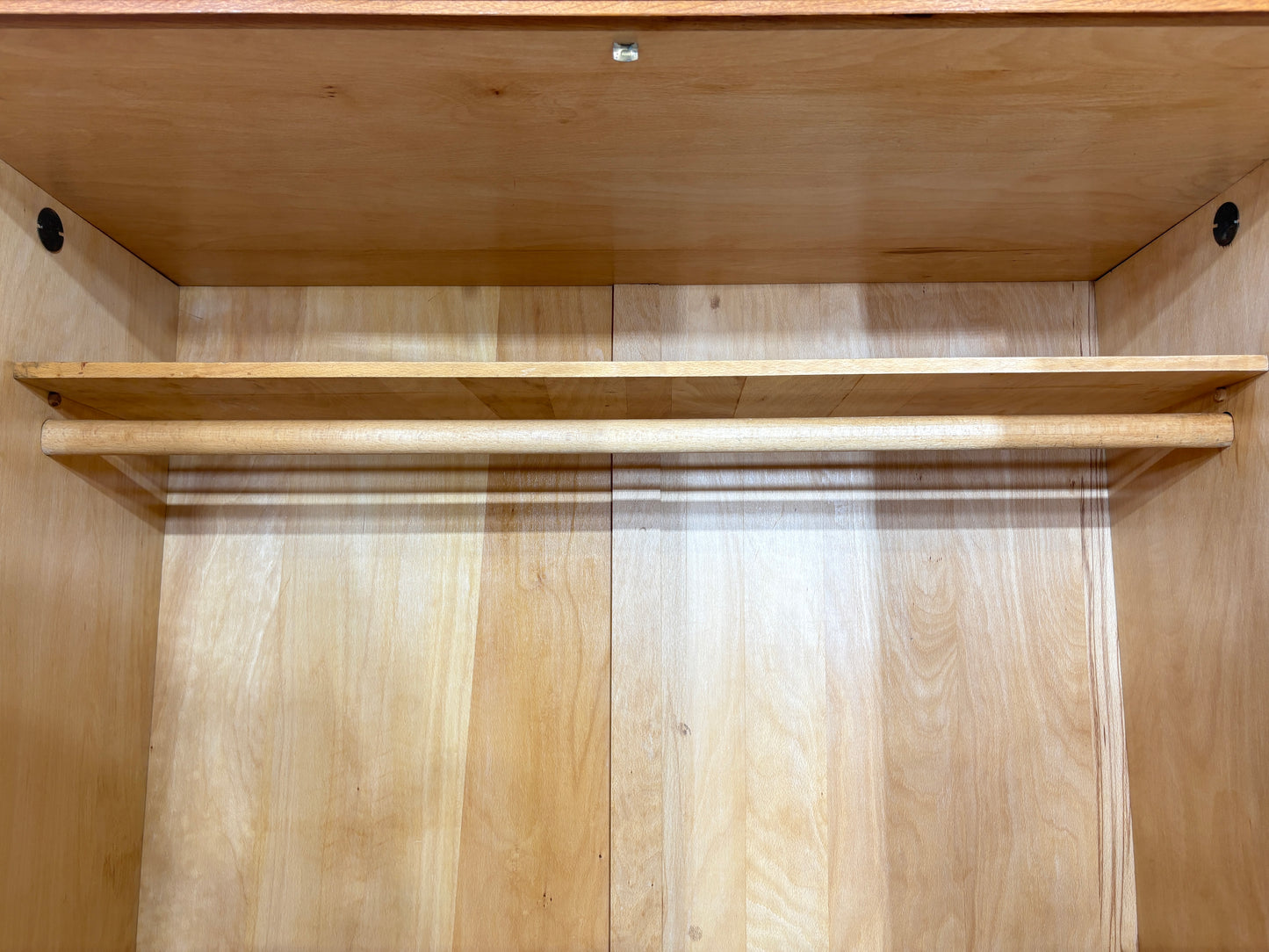 60er Jahre Kleiderschrank Holz Schrank Wäscheschrank Vintage