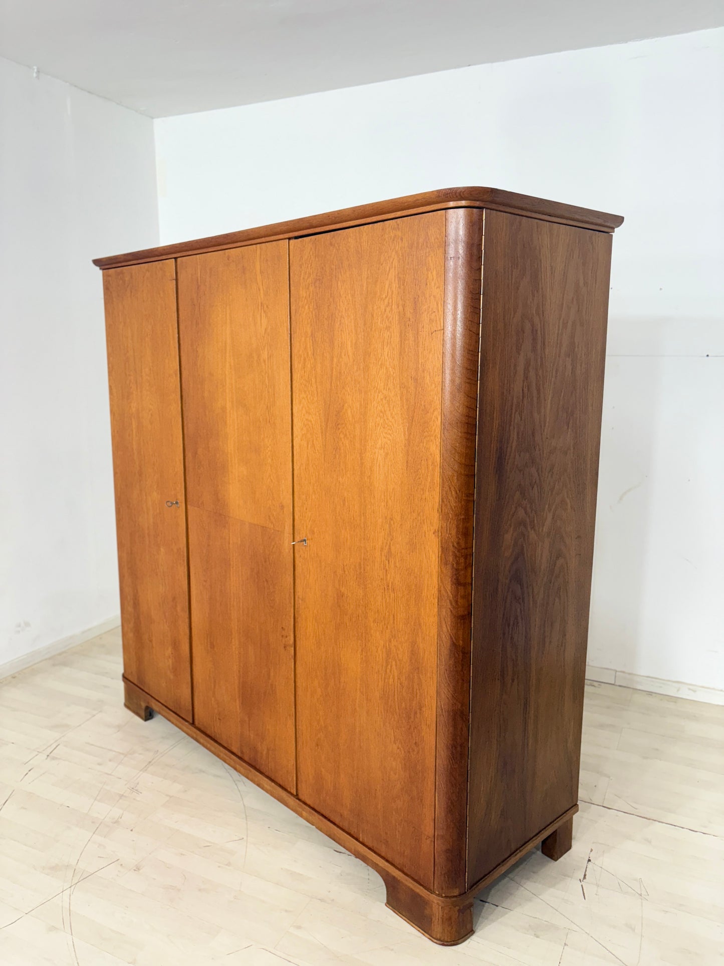 60er Jahre Kleiderschrank Holz Schrank Wäscheschrank Vintage