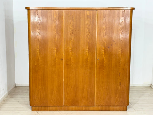 Mid Century Kleiderschrank Holz Schrank Wäscheschrank Vintage