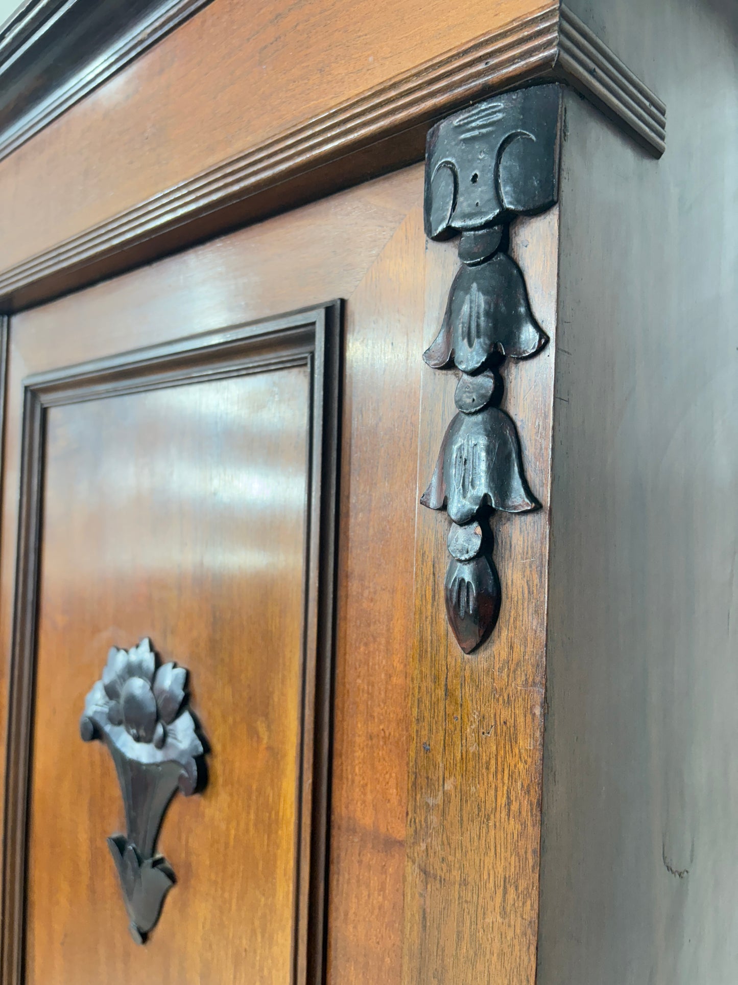 Gründerzeit Kleiderschrank Wäscheschrank Holz Schrank um 1900