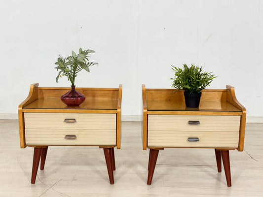 2x Vintage Nachttische Nachtschränke Beistelltisch Kommode
