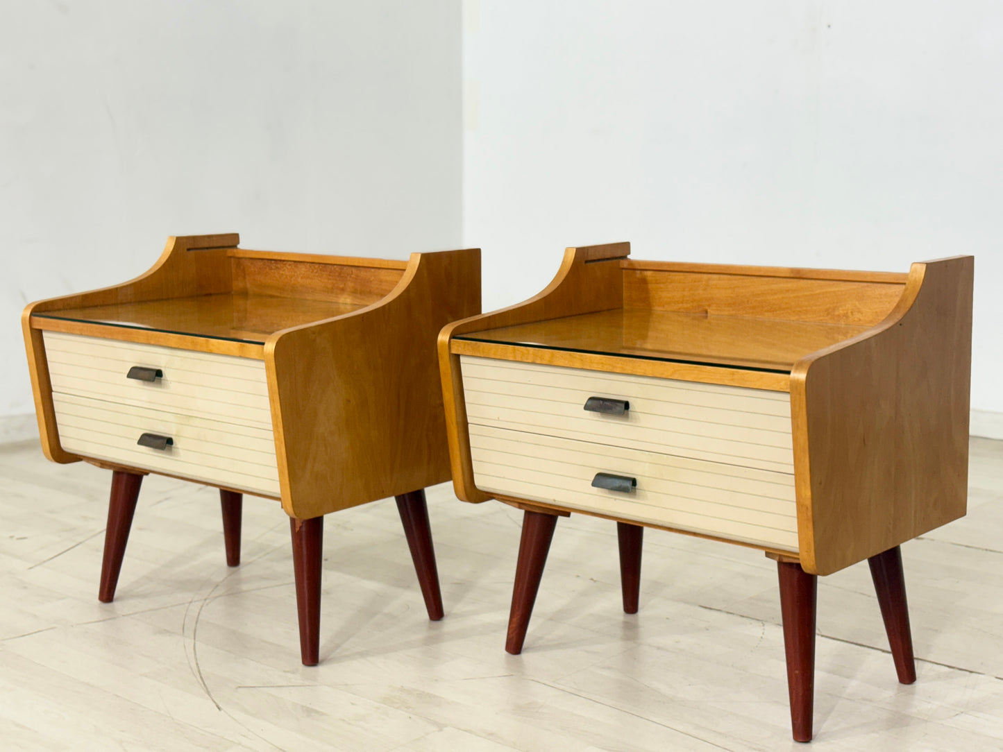 2x Vintage Nachttische Nachtschränke Beistelltisch Kommode