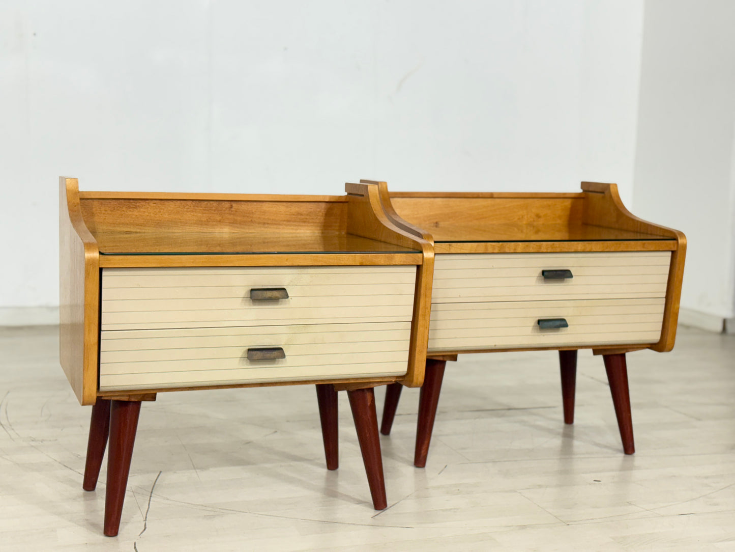 2x Vintage Nachttische Nachtschränke Beistelltisch Kommode